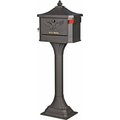 Solar Group Gibraltar Mailboxes Mailbox Post Combo, 1250 cu-in Mailbox, Aluminum Mailbox, Aluminum Post, Black PED0000B